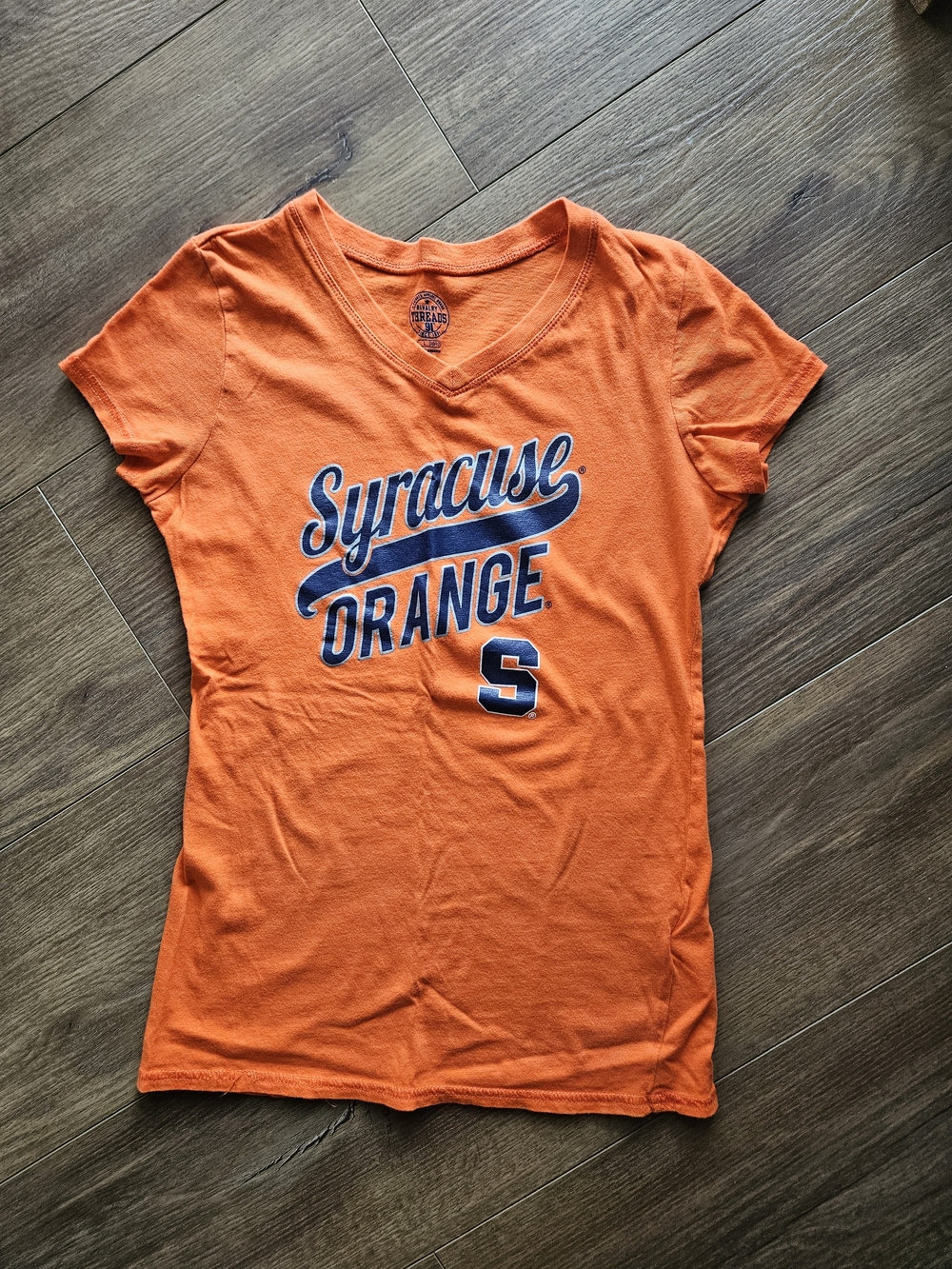 Girls Sz L Syracuse Orange V-Neck Graphic Tee - Orange